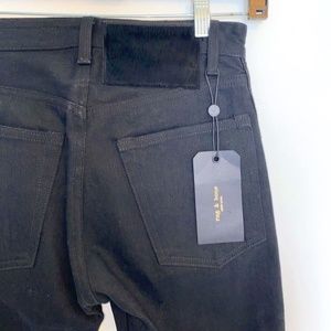 > rag & bone < Black Denim Jeans With Pony Hair Detail NWT *Sz. 23*